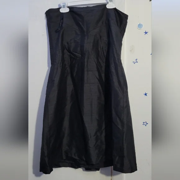 Ann taylor black silk strapless party dress size 6 Small - Picture 2 of 6